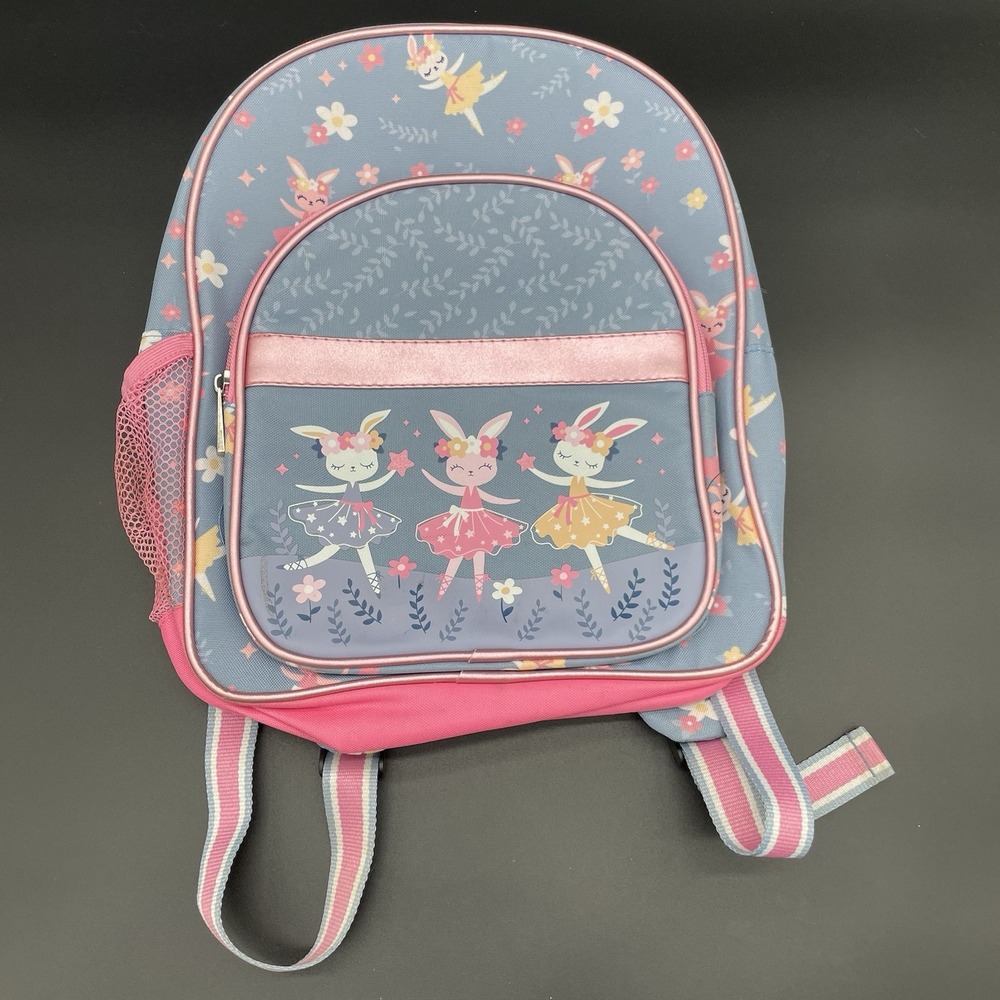 Stephen Joseph Backpack Dancing Bunnies for Girls Blue Purple Pink